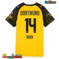 Camisa de Futebol Borussia Dortmund Maximilian Beier #14 Equipamento Principal Mulheres 2025-26 Manga Curta